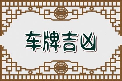 车牌数字解读